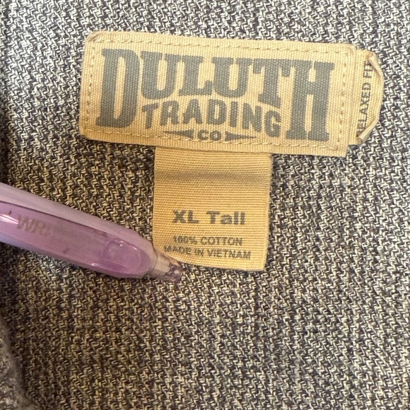 Duluth Trading Co. Kennesaw Relaxed Fit Long Sleeve Shirt in Gray Cotton XL Tall - Picture 4 of 12